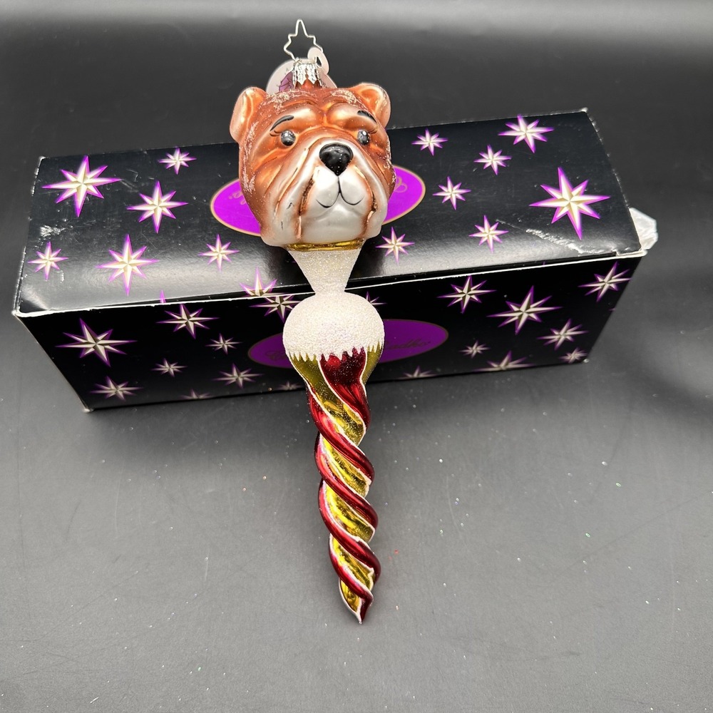 CHRISTOPHER‎ RADKO BEAUREGARD ORNAMENT BROWN BULLDOG 1011657 8.5"